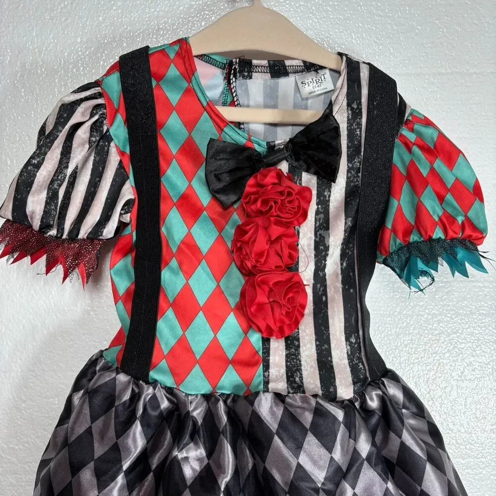 Spirit Halloween Carnival Cuties Clown Toddler Costume Dress 3T-4T Black Red